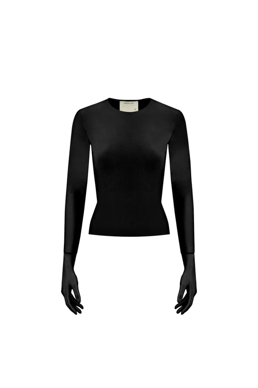 Black 'Lilith' Long Sleeve Top